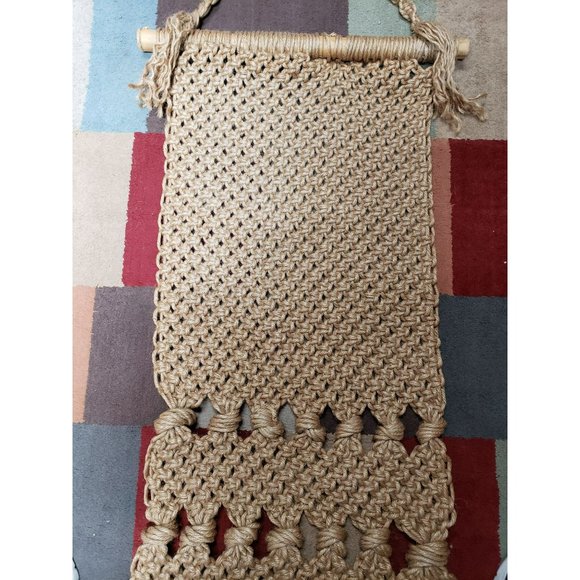 Vintage 1970s Wall Art‎ Decor Macrame Handcrafted Weaved Hemp Jute Large Boho - Picture 10 of 12